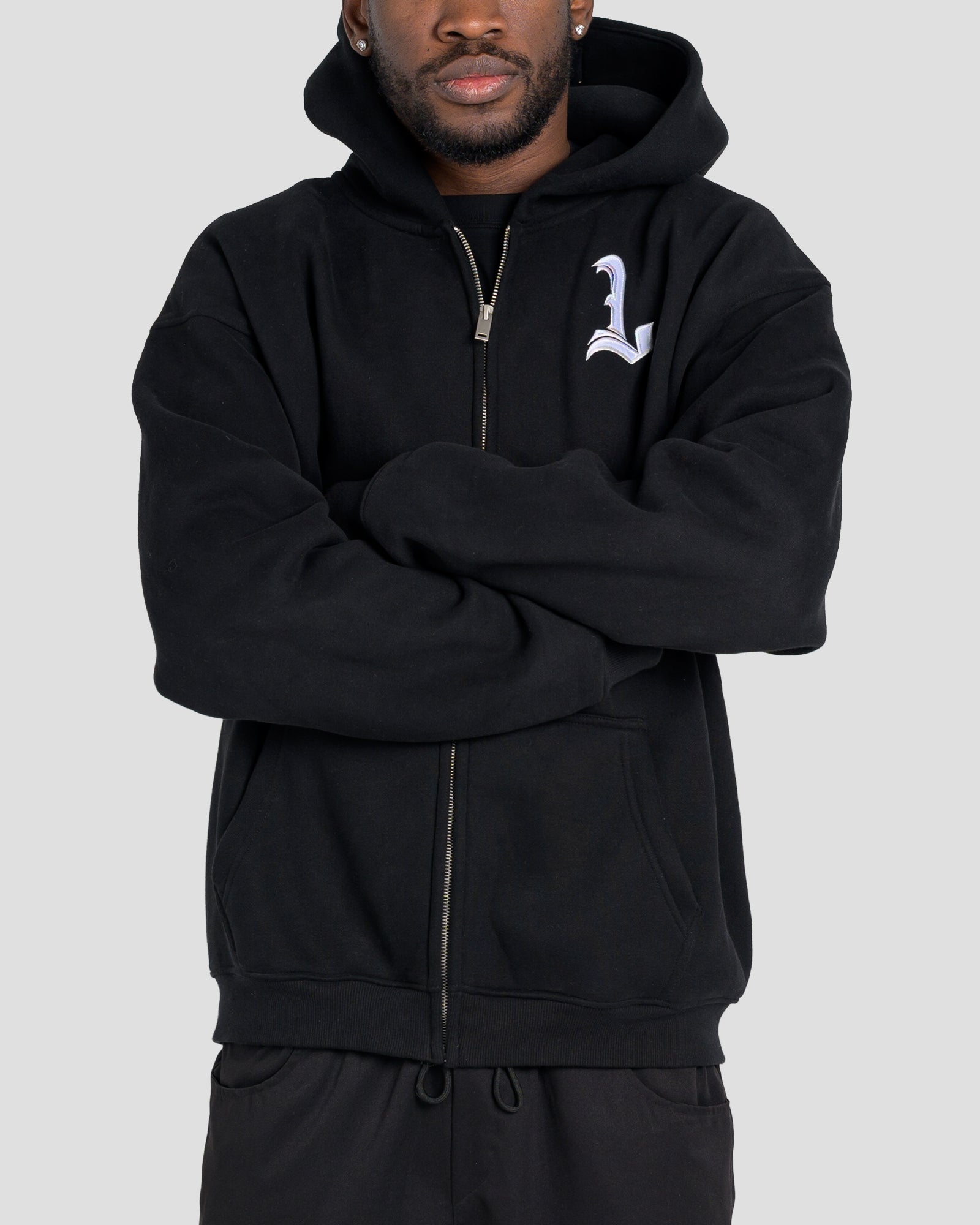 LOWTRACE FIRST OFFENCE HOODIE - BLACK