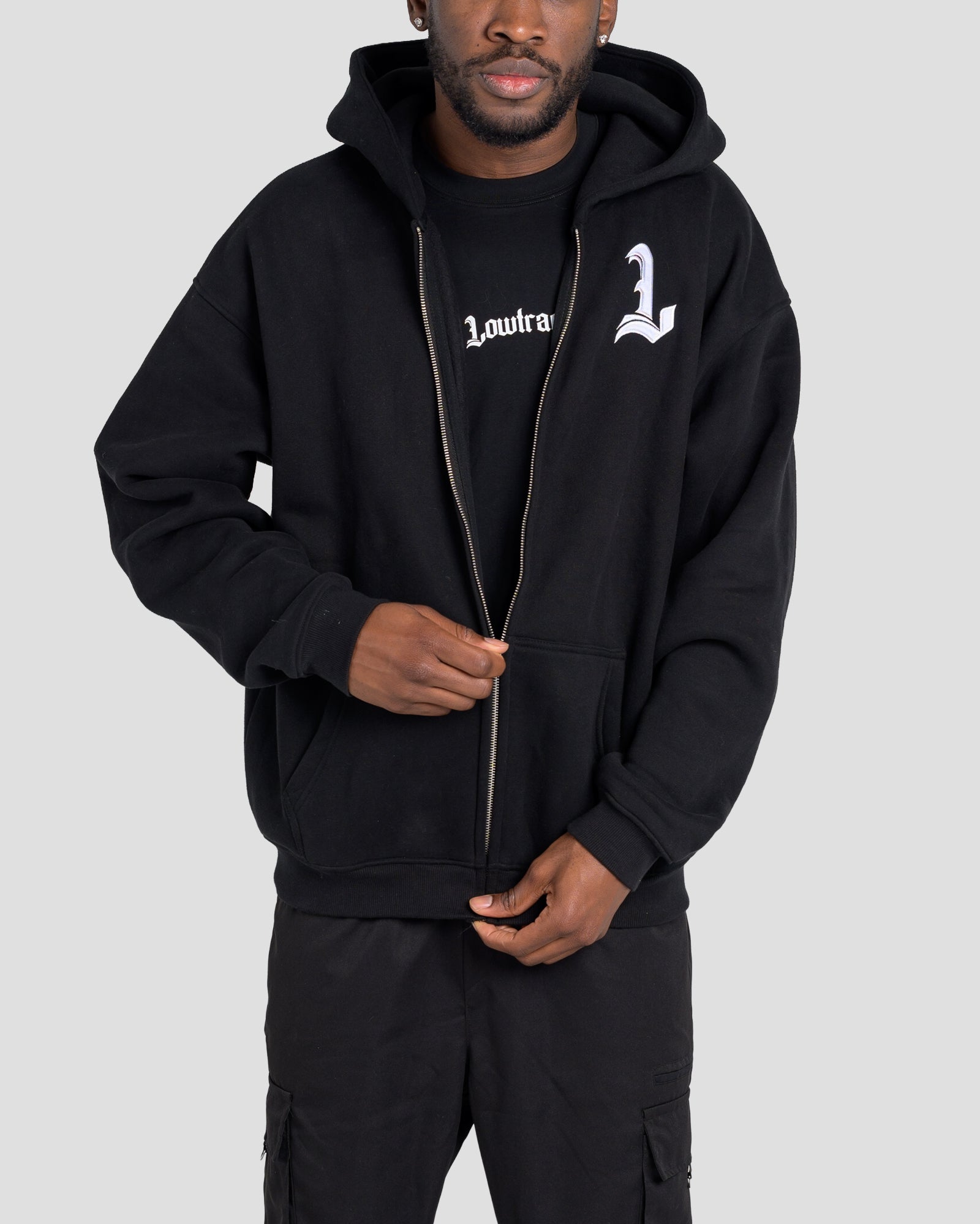 LOWTRACE FIRST OFFENCE HOODIE - BLACK