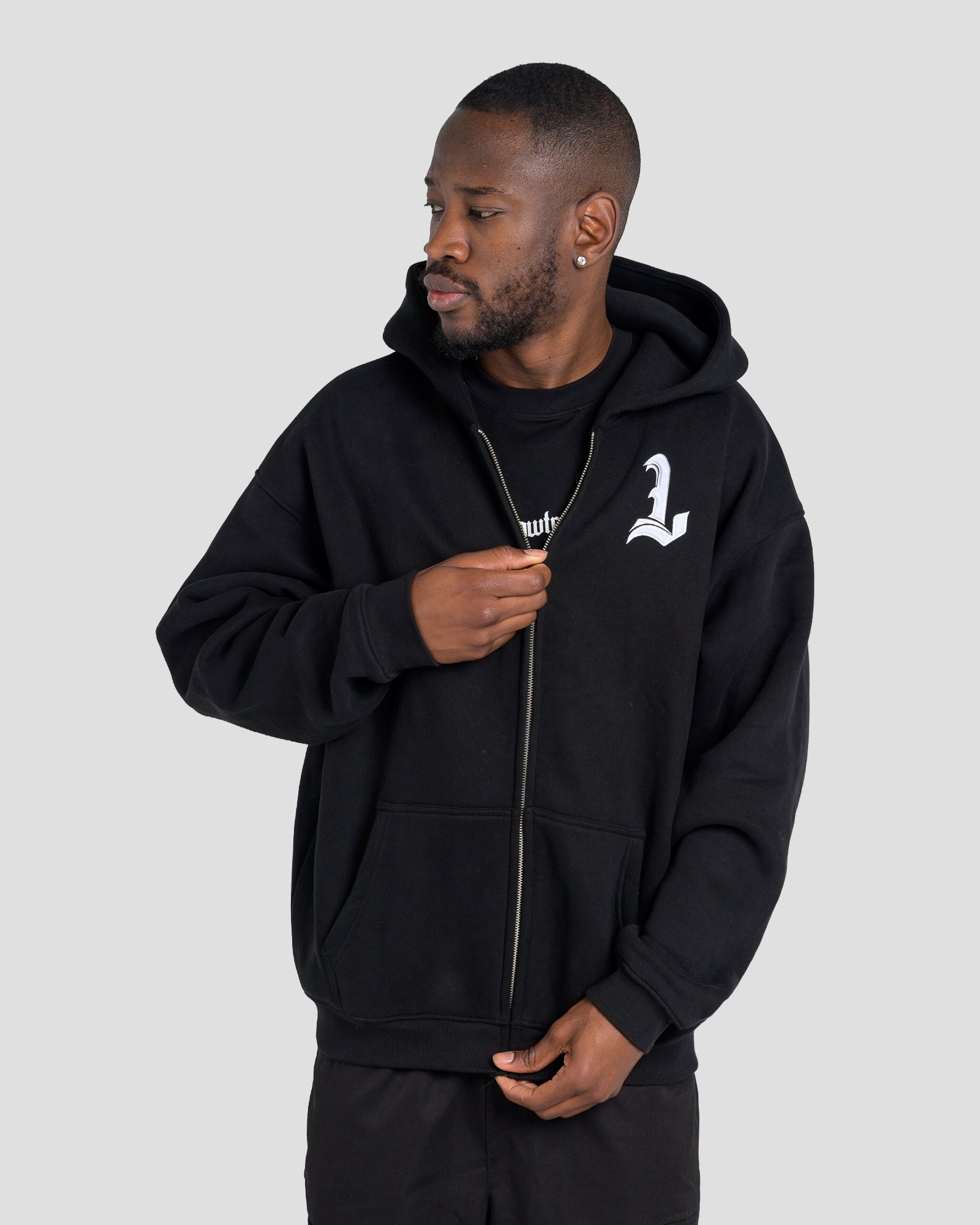 LOWTRACE FIRST OFFENCE HOODIE - BLACK