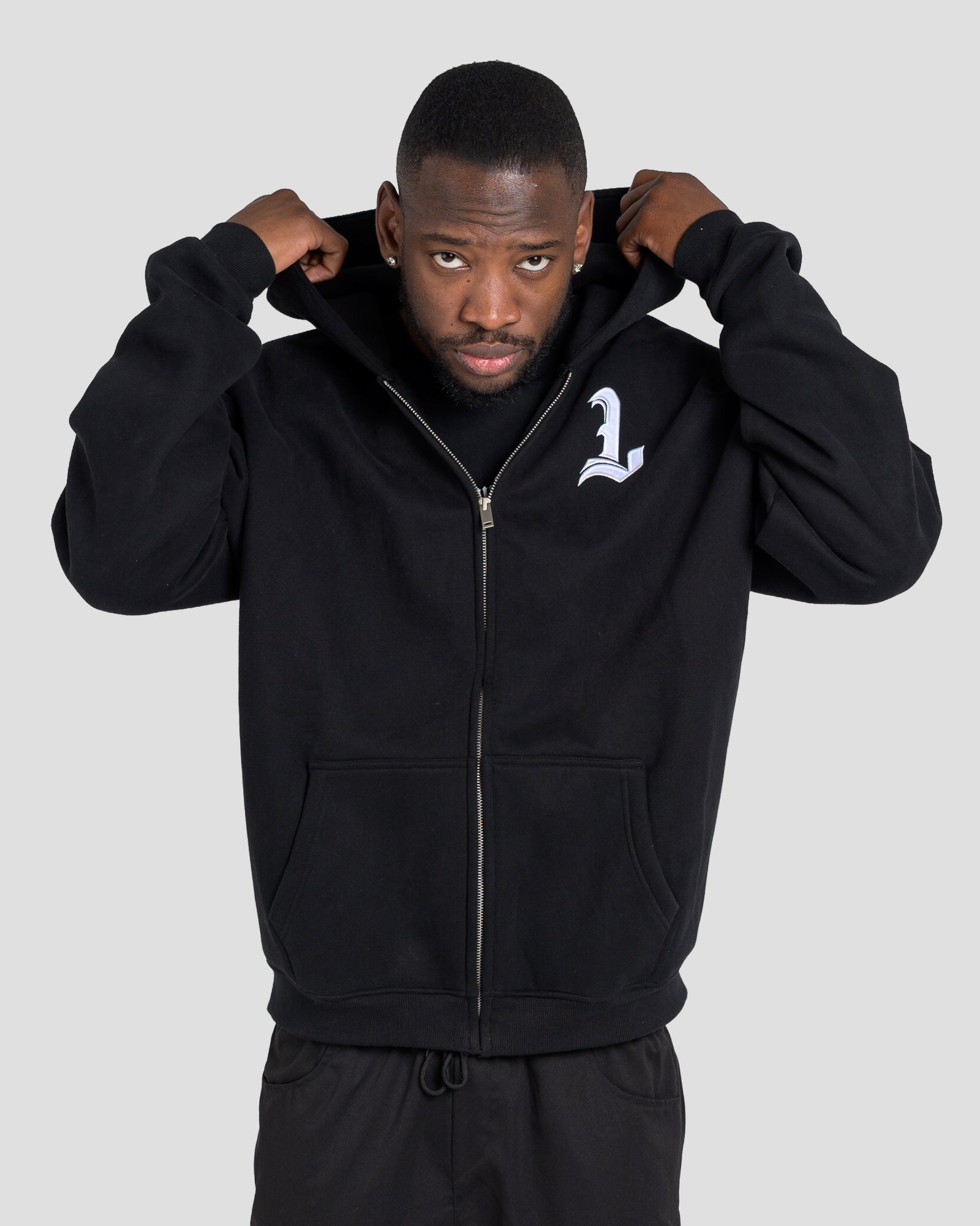 LOWTRACE FIRST OFFENCE HOODIE - BLACK