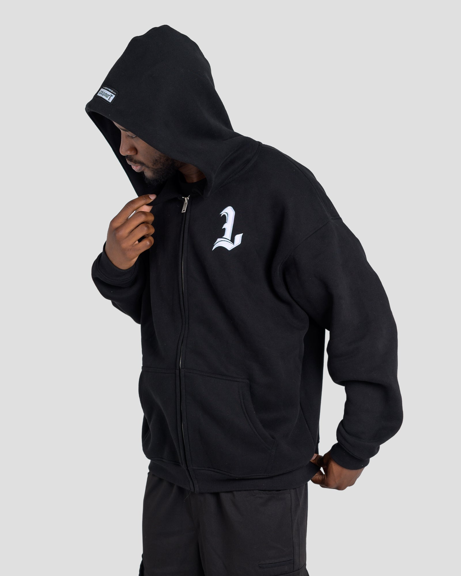 LOWTRACE FIRST OFFENCE HOODIE - BLACK