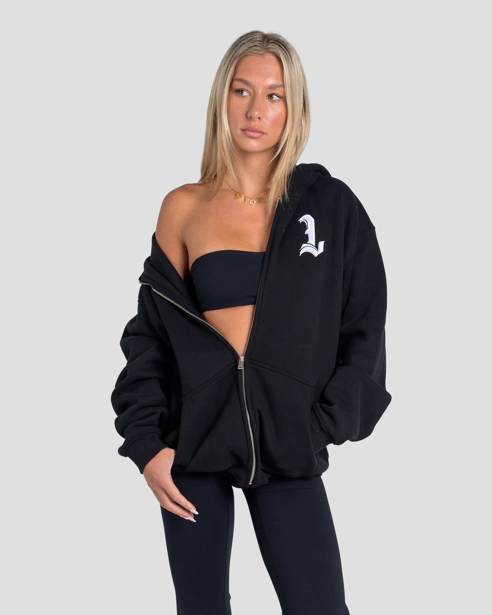 LOWTRACE FIRST OFFENCE HOODIE - BLACK