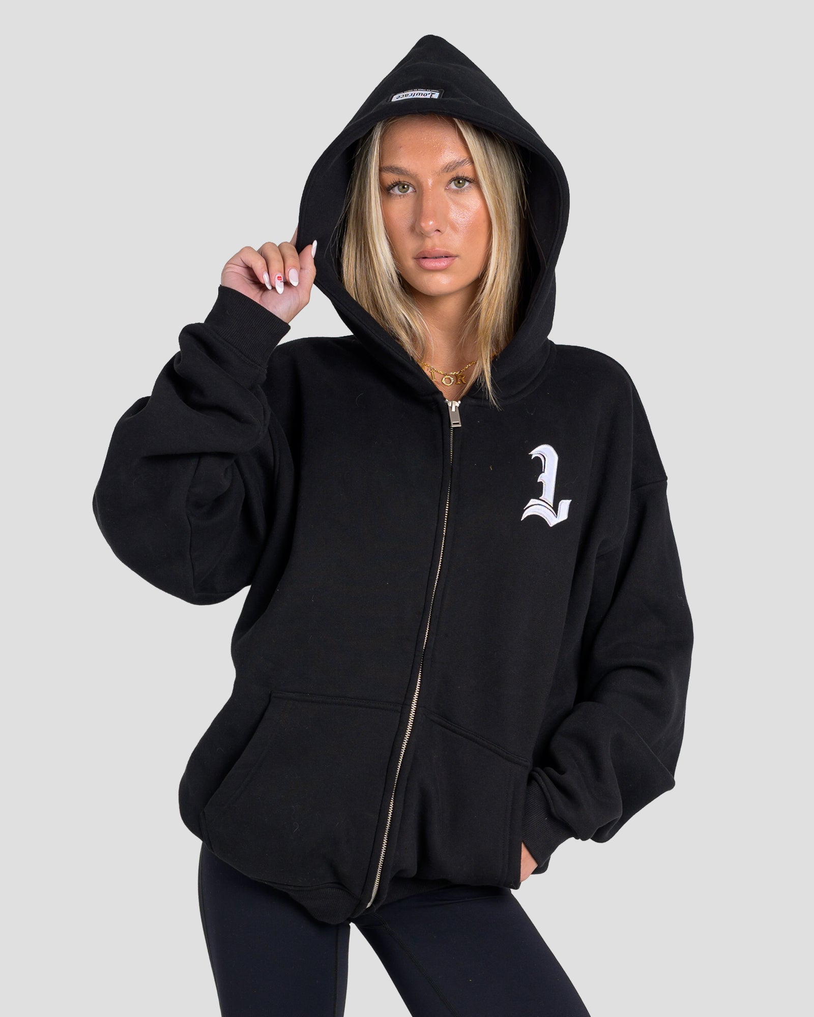 LOWTRACE FIRST OFFENCE HOODIE - BLACK